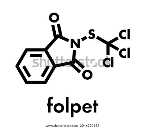 Folpet Fungicide Molecule Skeletal Formula Stock Vector Royalty Free