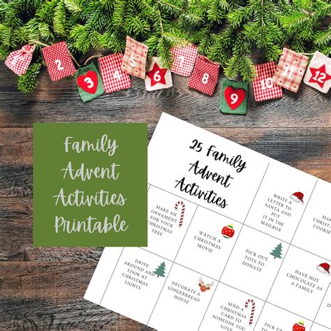 Family Advent Calendar Printable Advent Family Activities - Etsy