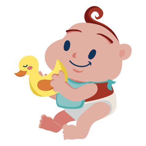 Diseño PNG Y SVG De Bebé De Dibujos Animados Sosteniendo Un Pato De