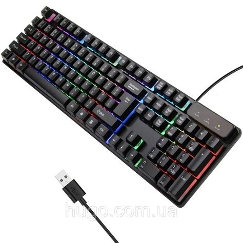 Клавіатура ігрова з RGB підсвічуванням від USB, KR 6300 / Геймерська ...