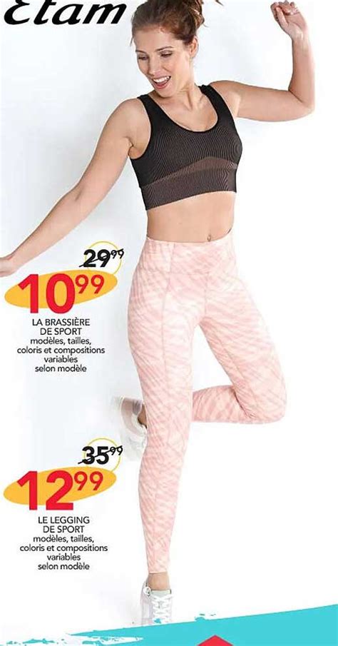 Promo La Brassière De Sport Etam Le Legging De Sport Etam chez