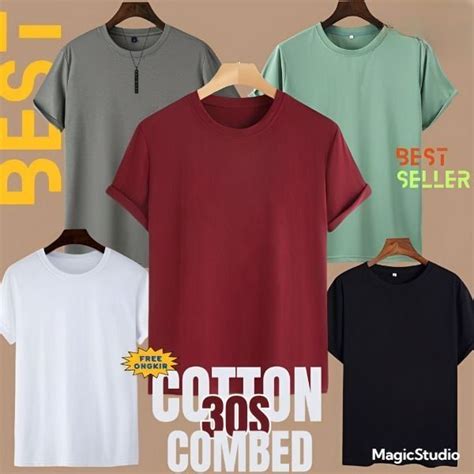 Baju Pendek Polos Cotton Combed Kaos Polos Cotton Combed Premium Lengan