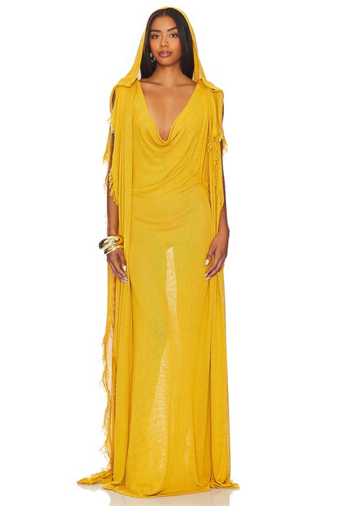 Bronx And Banco Kahlia Gown In Mustard Revolve