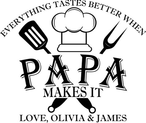 Everything Tastes Better When Papa Makes It Love Custom Name Apron