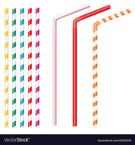 Colorful Drinking Straws Royalty Free Vector Image