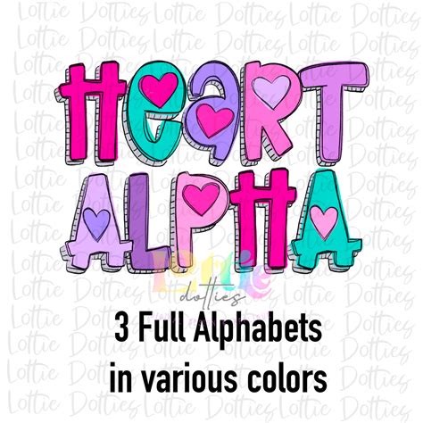 Heart Alpha Pop Alphabet Clipart Instant Download Alpha Pack