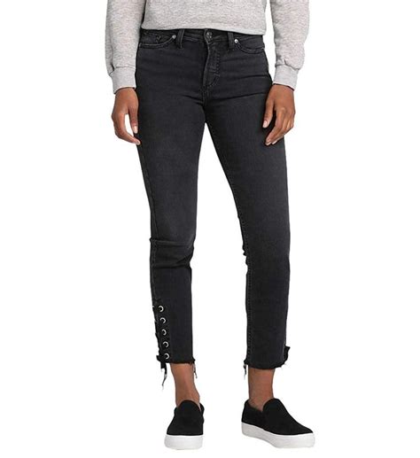 Silver Jeans Co Womens Mazy High Rise Slim Jeans Womens Cropped Jeans Women Jeans Leg Jeans