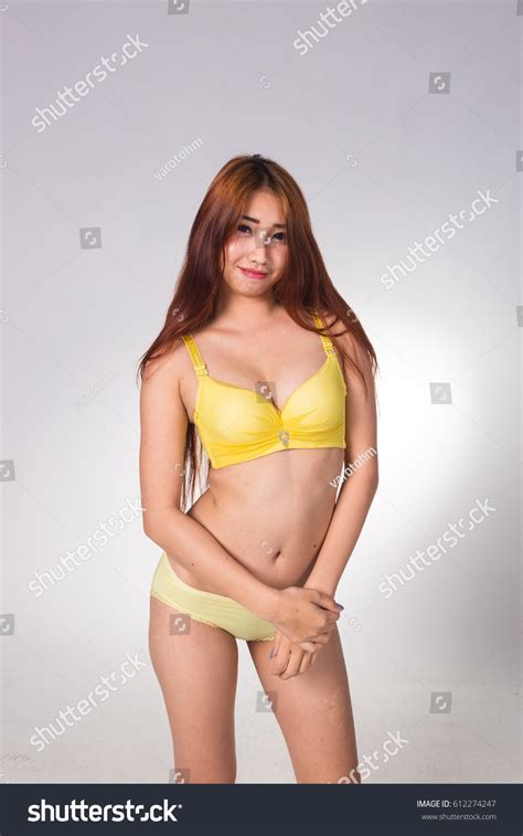 Sexy Asian Woman White Lingerie On Stock Photo 612274247 Shutterstock