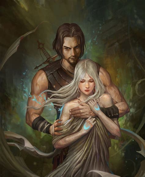 Wallpaper 1440x1761 Px Couple Fantasy Girl Hair Love Man Sword White 1440x1761