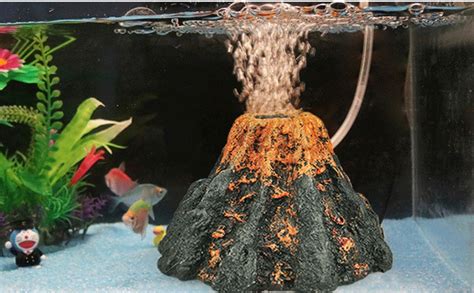 Amazon Zerodis Aquarium Volcano Ornament Air Stone Bubbler