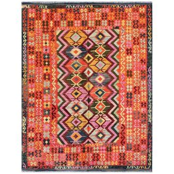 Pasargad Hand Woven Orange Pink Area Rug Wayfair