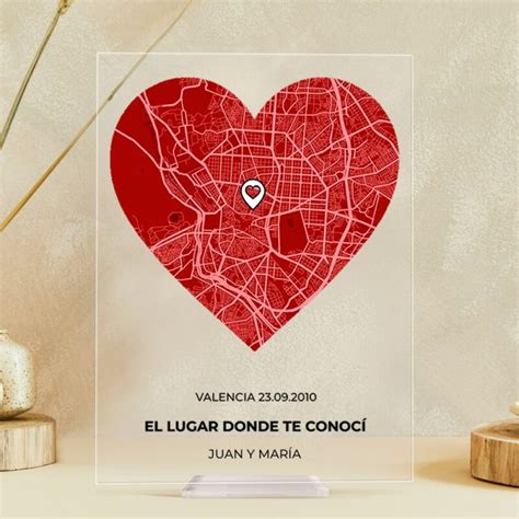 Placa Mapa Del Amor Personalizado Transparent Gift