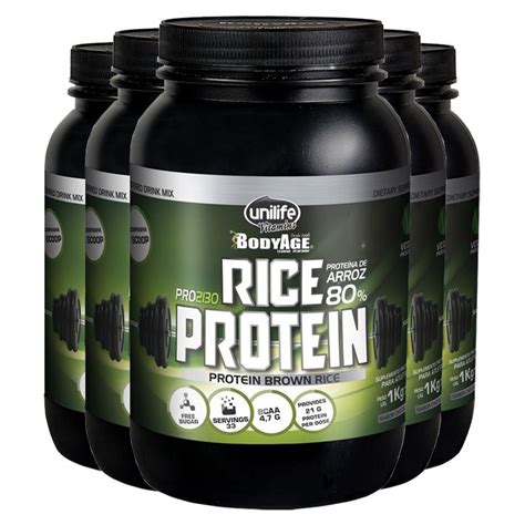 Kit 5 Rice protein proteína de arroz Unilife 1kg chocolate Edin