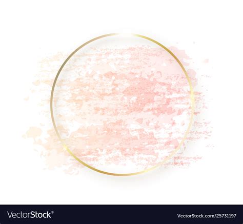 Gold Circle Frame With Pastel Nude Pink Texture Vector Image