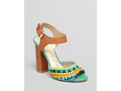 Sam Edelman Sandals Yuri Tribal High Heel In Multicolor Green Multi