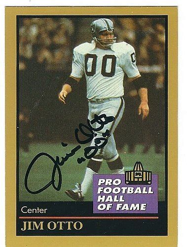 Autographed Signed Jim Otto 1991 Enor Football Card Certified Authentic