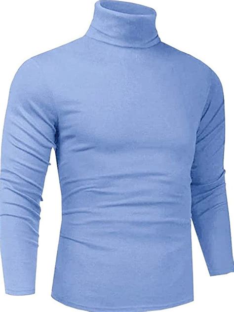 Longbida Mens Turtleneck T Shirt Slim Fit Lightweight Long Sleeve Pull