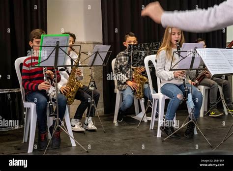 Open Class And Musical Audition By The Music School Of Llucmajor Stock