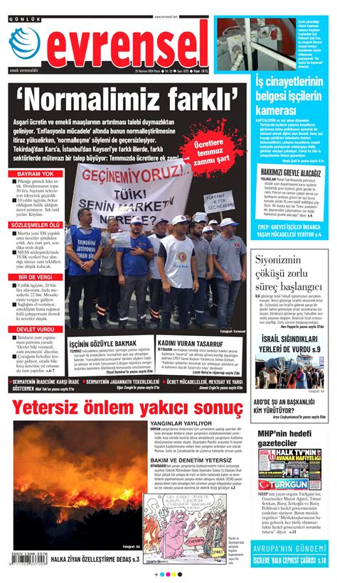 Evrensel Gazetesi Evrensel Manşet Oku Haberler 23 Haziran 2024