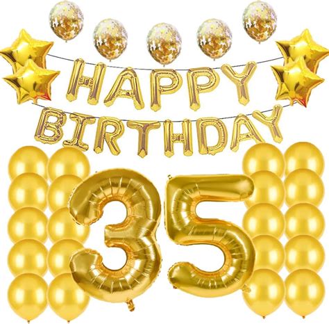 Buy 35th Birthday Decorations Party Supplies 35th Birthday Balloons Gold Number 35 Mylar Balloon