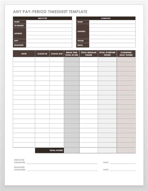 17 Free Timesheet and Time Card Templates | Smartsheet