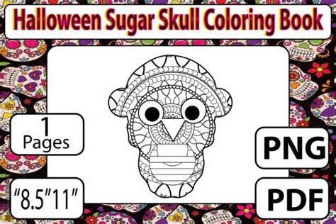 Sugar Skull Coloring Page For Adults Graphic By