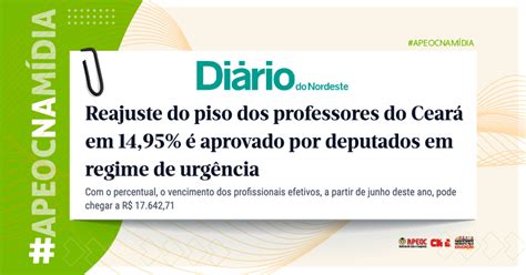 APEOC NA MÍDIA DN REAJUSTE DO PISO DOS PROFESSORES DO CEARÁ EM 14