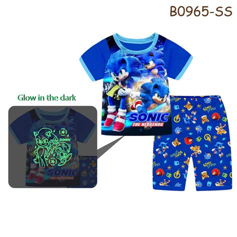 Official Sonic The Hedgehog Glow In The Dark Shortie Pyjamas