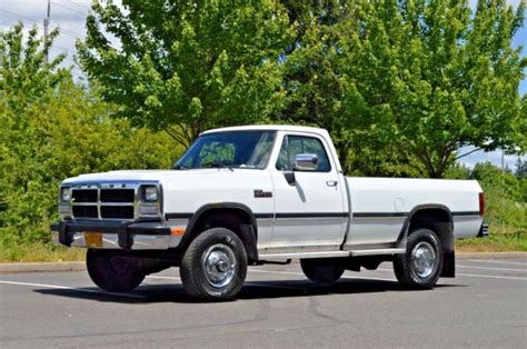 1992 Dodge Ram W250 Le 4x4 12 Valve 59 Cummins Diesel 144892 Original Miles Classic Dodge