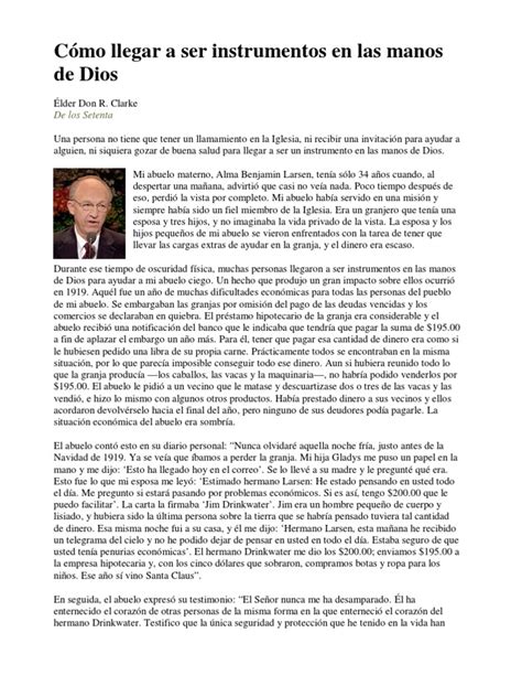 Cómo llegar a ser instrumentos en las manos de Dios (Elder Clarcke ...