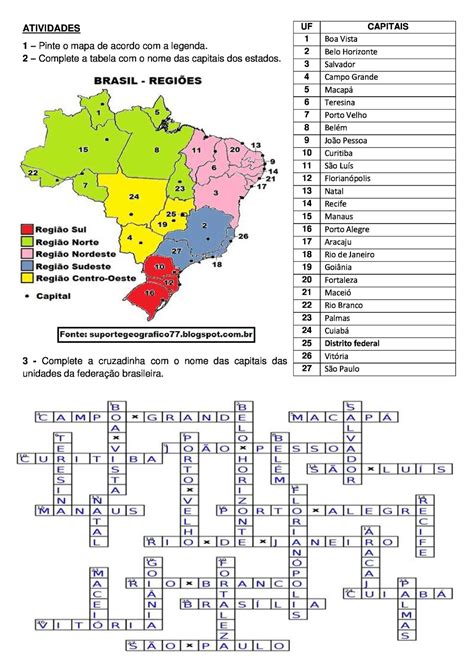 Complete A Cruzadinha Geografia EDUCABR