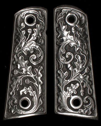 Scroll/Carved Metal 1911 Grips. | Oklahoma Shooters