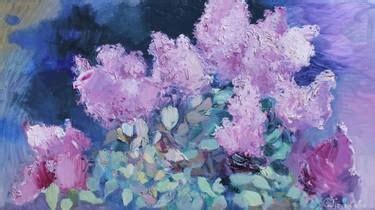 Lilac Night Painting By Anastasiia Grygorieva Night Painting