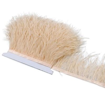 Strusie Pióra na taśmie cielisty nude 1m DIY 12301995267 oficjalne archiwum Allegro