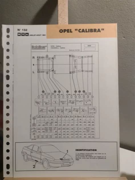 FICHE TECHNIQUE DE La Revue Technique Carrosserie Opel Calibra N132