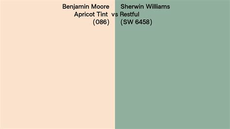 Benjamin Moore Apricot Tint 086 Vs Sherwin Williams Restful Sw 6458 Side By Side Comparison