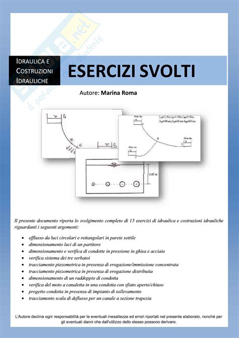 Esercizi Svolti Di Idraulica E Costruzioni Idrauliche