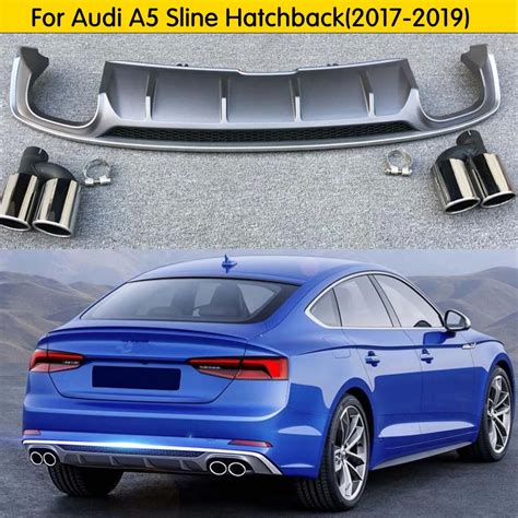 For Audi A5 Sline Hatchback 2017 2018 2019 High Quality Pu Rear Spoiler Diffuser Bumper Guard