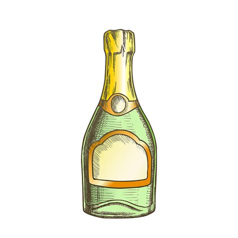 Champagne Bottle Vector Hd PNG Images, Champagne Blank Bottle Alcohol ...