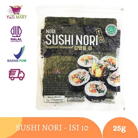 Jual Sushi Nori Seaweed Rumput Laut Panggang Halal Lembar Shopee