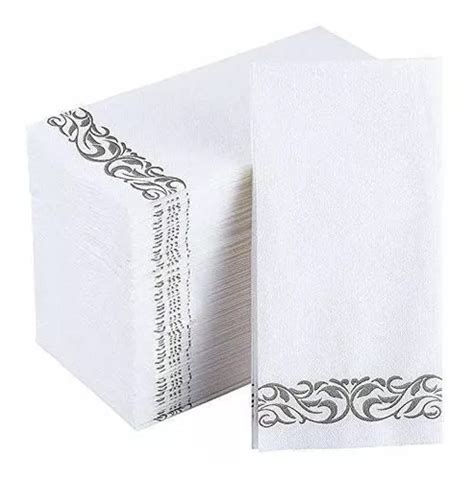 Set De 100 Servilletas De Papel Desechables Motivo Plateado MercadoLibre