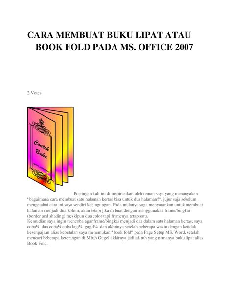 DOCX Cara Membuat Buku Lipat Atau Book Fold Pada Ms Word DOKUMEN TIPS