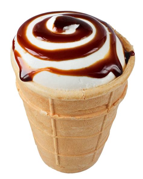 Sorvete Num Cone De Waffle Caramelo Isolado Foto De Stock Imagem