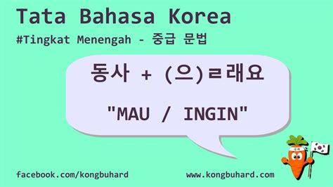 Tata Bahasa Korea V Mau Ingin Kongbu Hard Belajar Bahasa