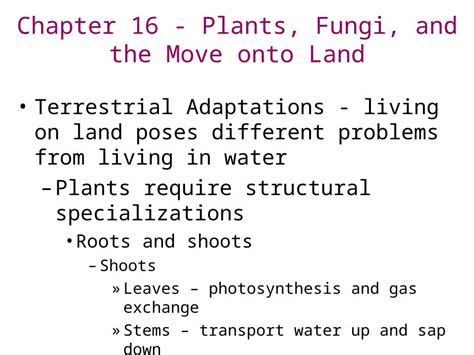 Ppt Terrestrial Adaptations Living On Land Poses Different Problems