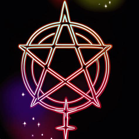 Witchcraft Pentagram Iridescent Rainbow Graphic · Creative Fabrica