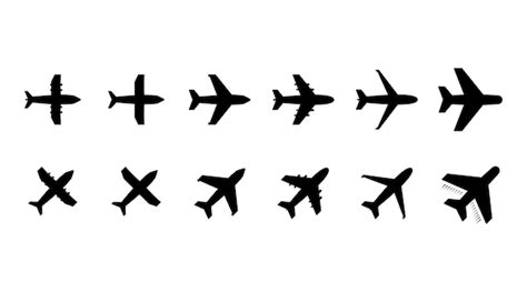 Premium Vector | Set of plane icon vector in black color