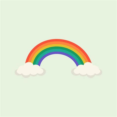 Ilustraci N Plana De Arco Iris Y Nubes Vector Premium