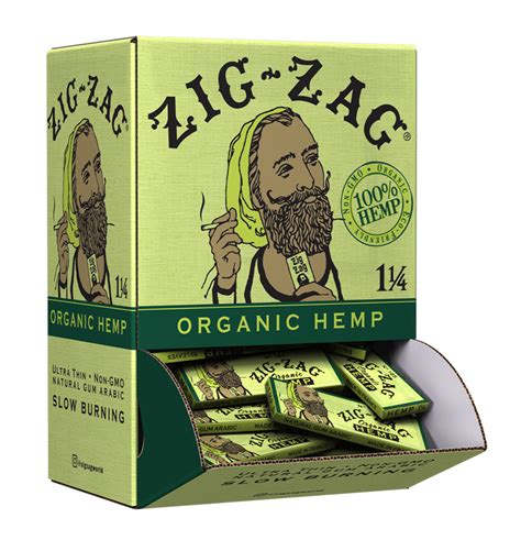 Zig Zag Organic Hemp 1 1 4 Size Paper 48ct Display Smoketokes