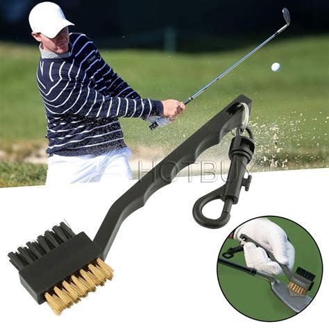 Double Side Brass Nylon Golf Club Brushes Golf Club Head Groove